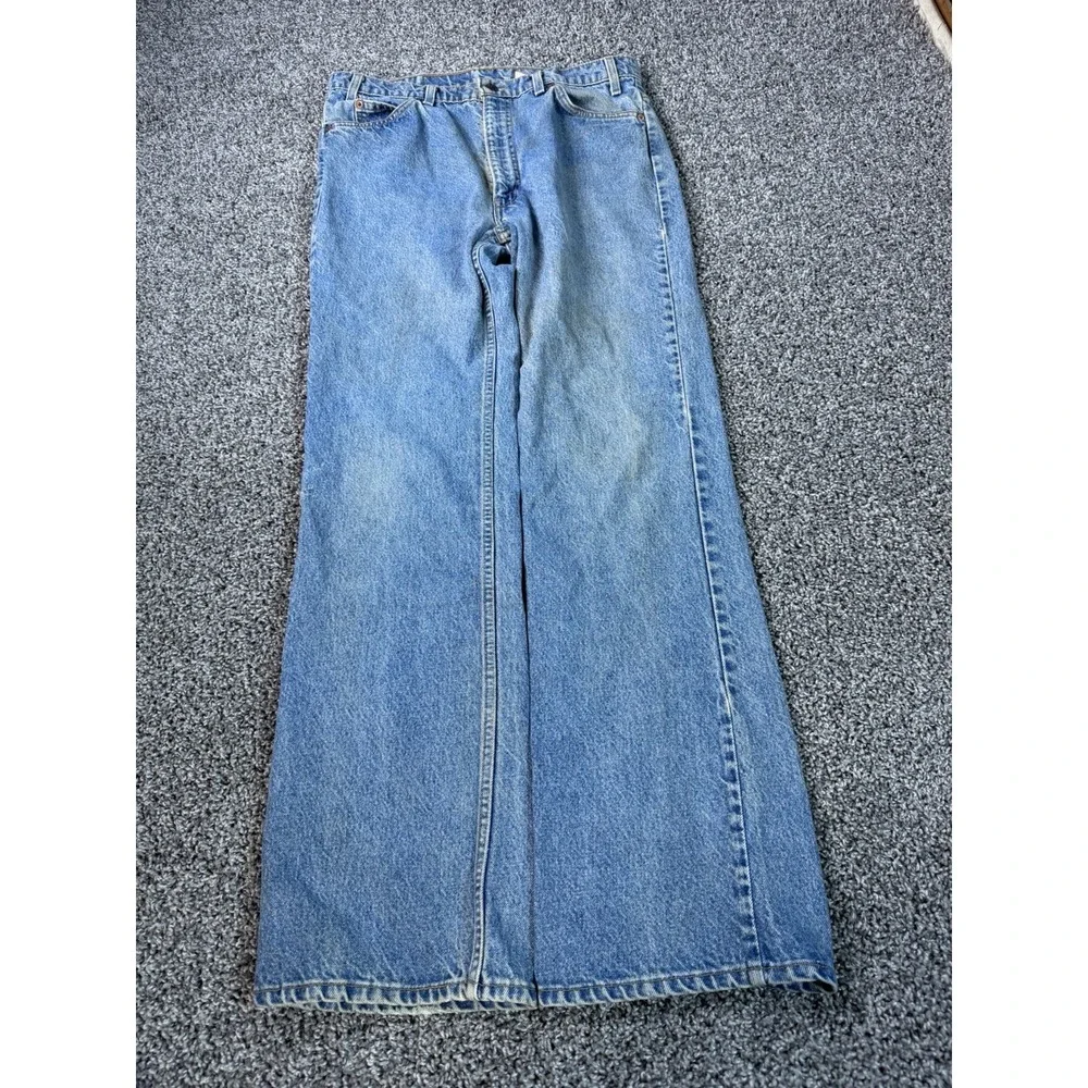 Vintage Levi's 517 Bootcut Orange Tab Jeans Men's Size 36X34 Blue
